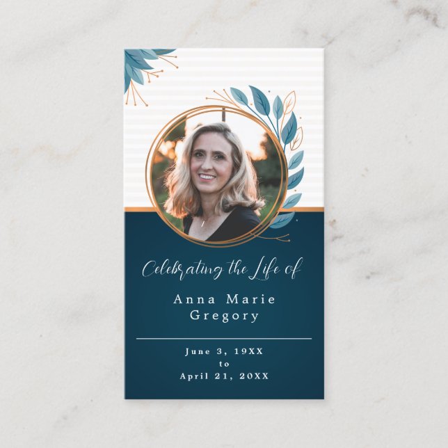 Celebration of Life Photo Bronze Prayer Card (Front)