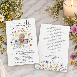 Celebration of Life Photo Funeral Invitation