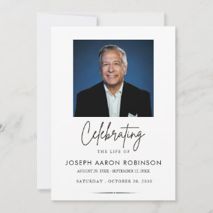 Celebration of Life Photo Funeral Memorial Invitation