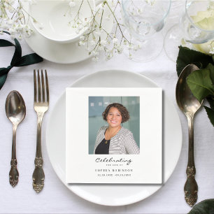 Celebration of Life Photo Funeral Memorial Napkin