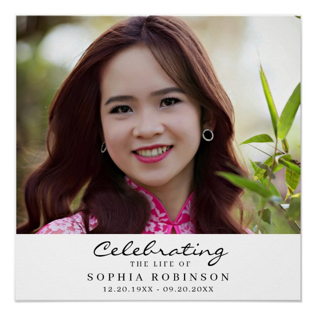 Celebration of Life Photo Funeral Memorial Welcome Poster (Front)