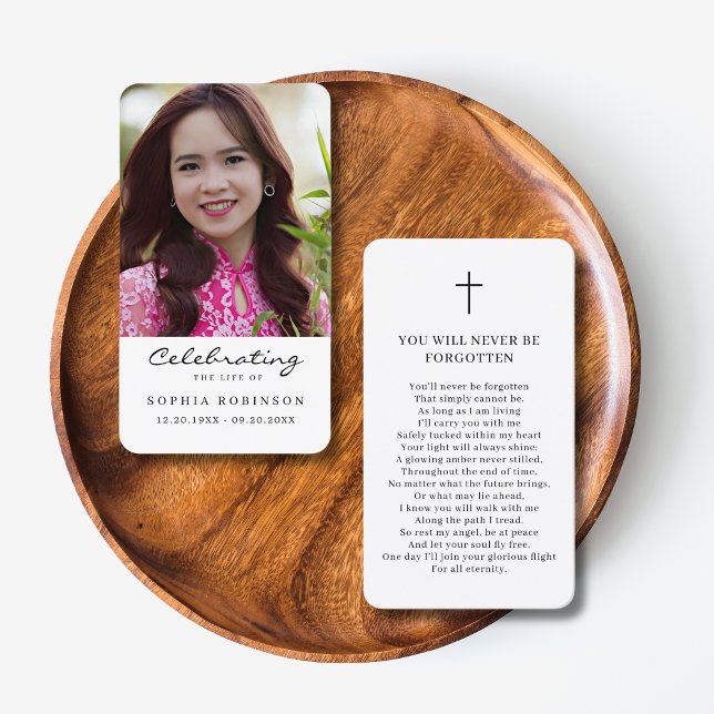 Celebration of Life Photo Funeral Prayer Card (Creator Uploaded)