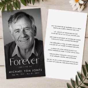 Celebration of Life Photo Funeral Prayer Card