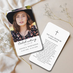 Celebration of Life Photo Funeral Prayer Card