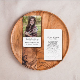 Celebration of Life Photo Funeral Prayer Card