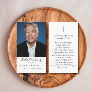 Celebration of Life Photo Funeral Prayer Card