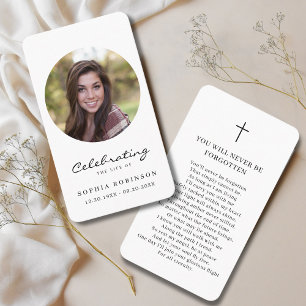 Celebration of Life Photo Funeral Prayer Card