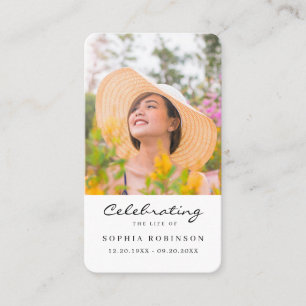 Celebration of Life Photo Funeral Prayer Card