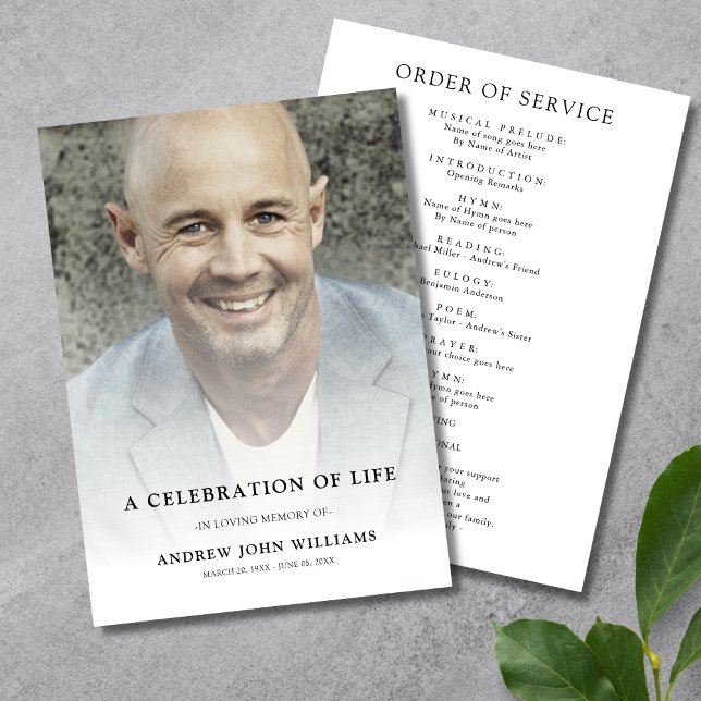 Celebration of Life Photo Funeral Program (Celebration of Life Photo Program)