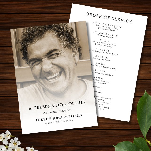 Celebration of Life Photo Funeral Program (Celebration of Life Photo Program )