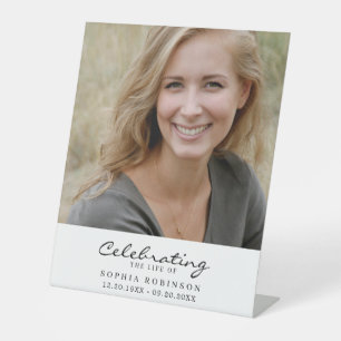 Celebration of Life Photo Memorial Funeral Pedestal Sign