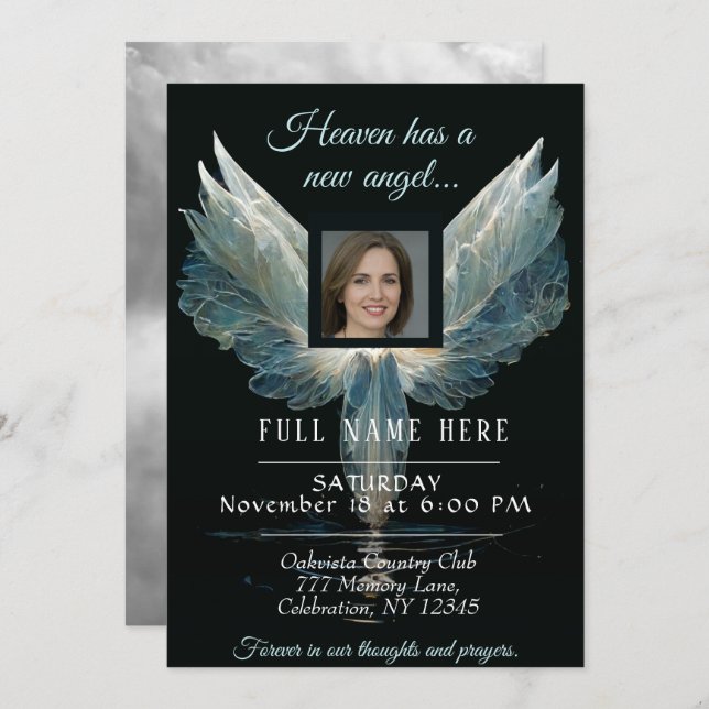 Celebration of Life - Photo Memorial Invitation (Front/Back)