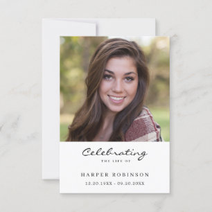 Celebration of Life Photo Memorial Prayer Card