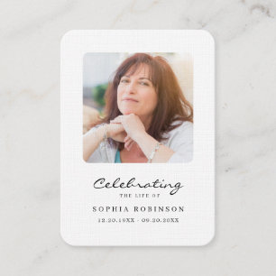 Celebration of Life Photo Memorial Prayer Card