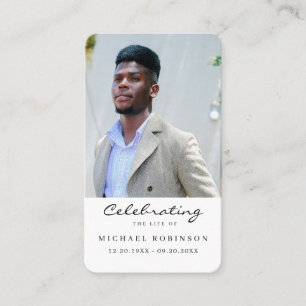 Celebration of Life Photo Memorial Prayer Card