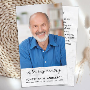 Celebration Of Life Photo Memorial Prayer Cards