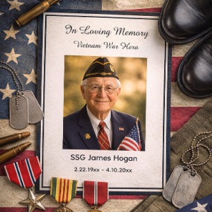 Celebration of Life Photo Military Rank Funeral Poster