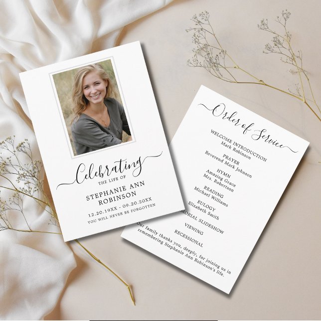 Celebration of Life Photo Order of Service Program (Creator Uploaded)