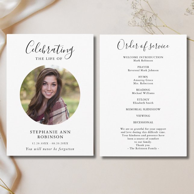 Celebration of Life Photo Order of Service Program (Creator Uploaded)