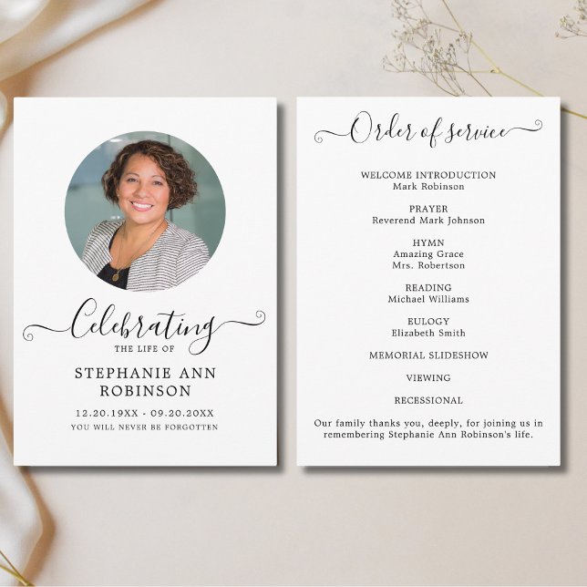 Celebration of Life Photo Order of Service Program (Creator Uploaded)