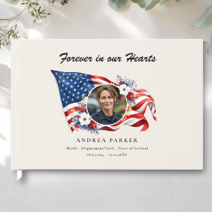 Celebration of Life Photo Patriotic Funeral Guest Book