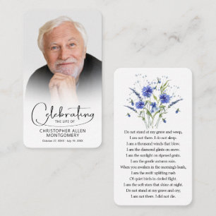 Celebration of Life Photo Prayer Card