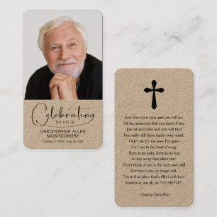 Celebration of Life Photo Prayer Card
