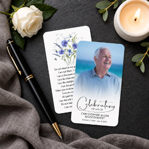 Celebration of Life Photo Prayer Card