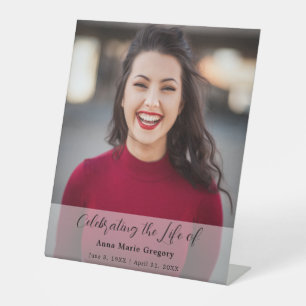 Celebration of Life Photo Simple Memorial Funeral Pedestal Sign