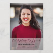 Celebration of Life Photo Simple Memorial Funeral