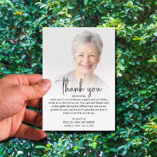 Celebration of Life Photo Thank You Card