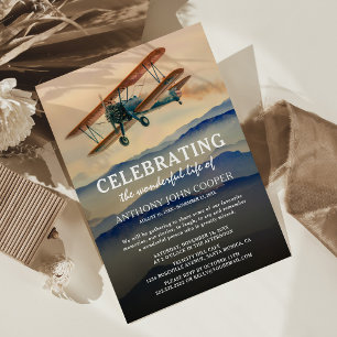 Celebration of Life Pilot Funeral Memorial Invitation