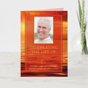 Celebration of Life Program Sunset Ocean Horizon