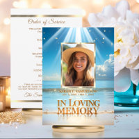 Celebration of Life Program Thank You Photo Beach