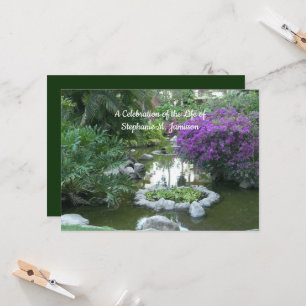 Celebration of Life Purple Flowers Memorial Invitation