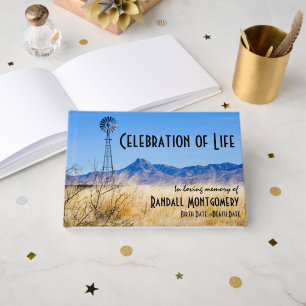 Celebration Of Life Rural Scenery Memorial Custom Guest Book