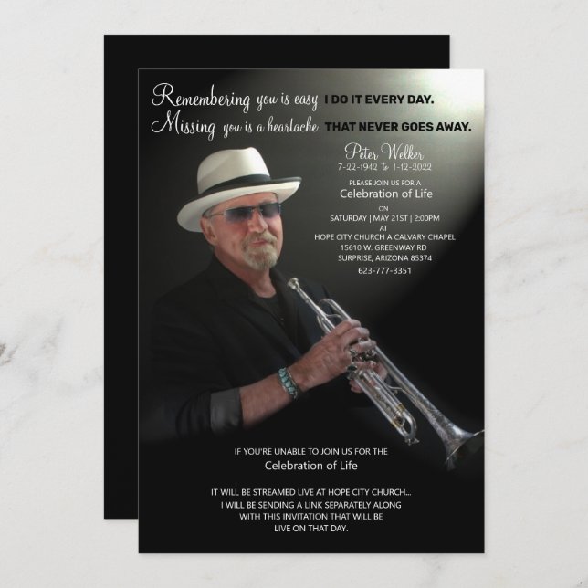 Celebration of Life  Save The Date (Front/Back)