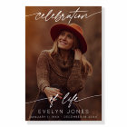 Celebration of Life Script Funeral Photo | Black