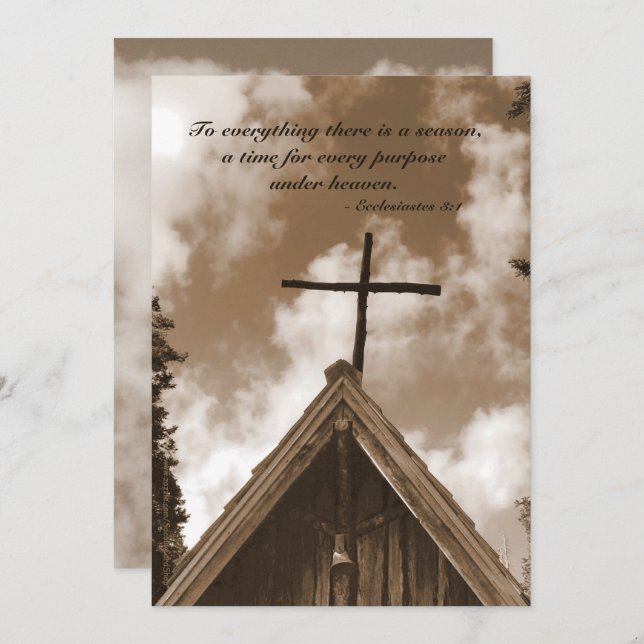 Celebration of Life, Scripture Quote Ecclesiastes, Invitation (Front/Back)