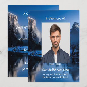 Celebration of Life Servce Mountain Lake Winter  Invitation