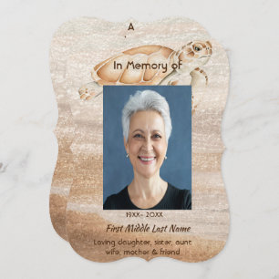 Celebration of Life Service Beach Sea Turtle  Invitation