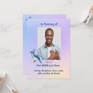 Celebration of Life Service Bluejay  Invitation