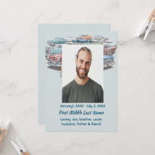 Celebration of Life Service Classic Vintage Car Invitation