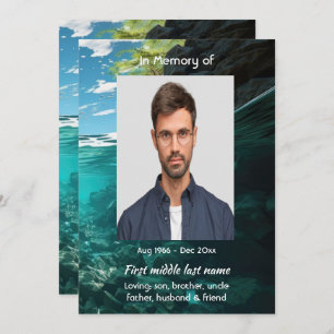 Celebration of Life Service Deep Sea Diving Diver Invitation