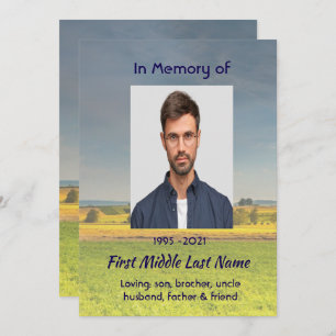 Celebration of Life Service Farm Crop Prairie Save The Date