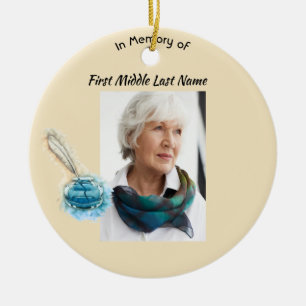 Celebration of Life Service Feather Pen Ceramic Ornament