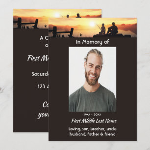 Celebration of Life Service Fishing Fisherman Invitation