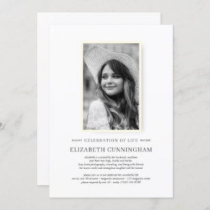 Celebration of Life Simple Chic Elegant Photo Invitation