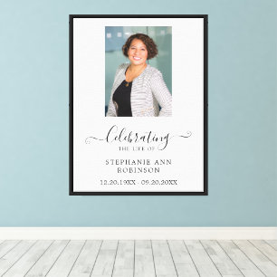 Celebration of Life Simple Photo Memorial Keepsake Canvas Print