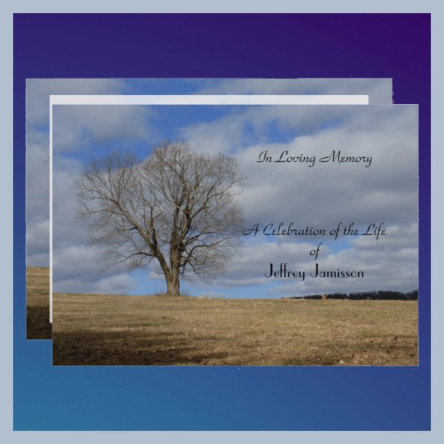 Celebration of Life, Single Bare Tree, Personalise Invitation (Creator Uploaded)